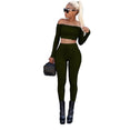 Off Shoulder Women Long Sleeve Bodycon Tracksuit