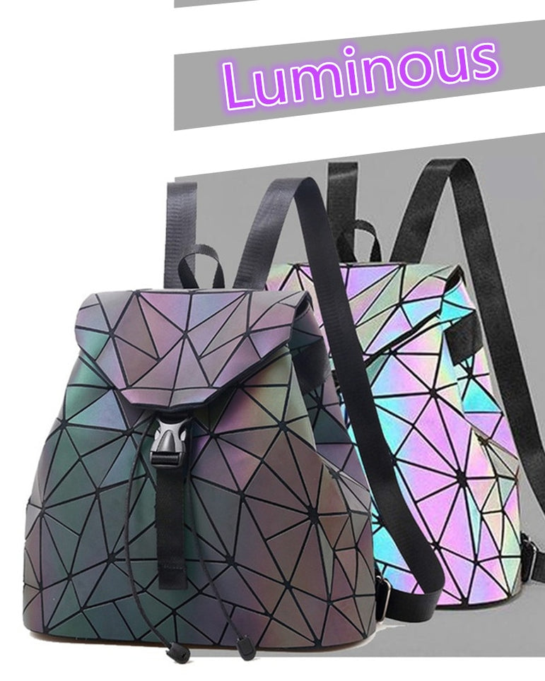 Geometric Shoulder Women Laser Luminous Backpack