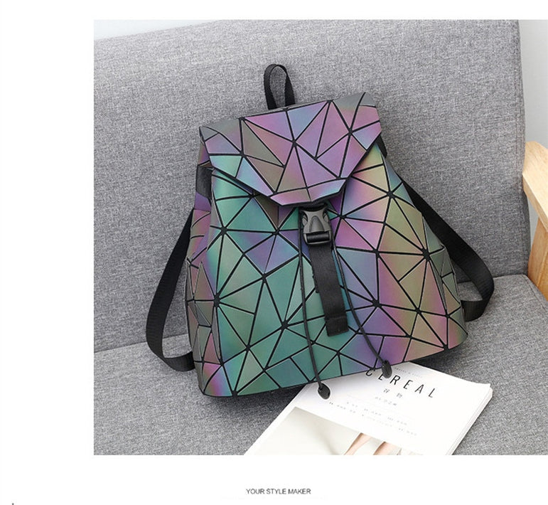 Geometric Shoulder Women Laser Luminous Backpack