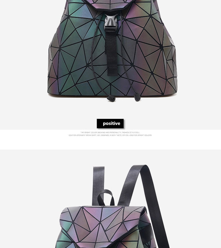 Geometric Shoulder Women Laser Luminous Backpack