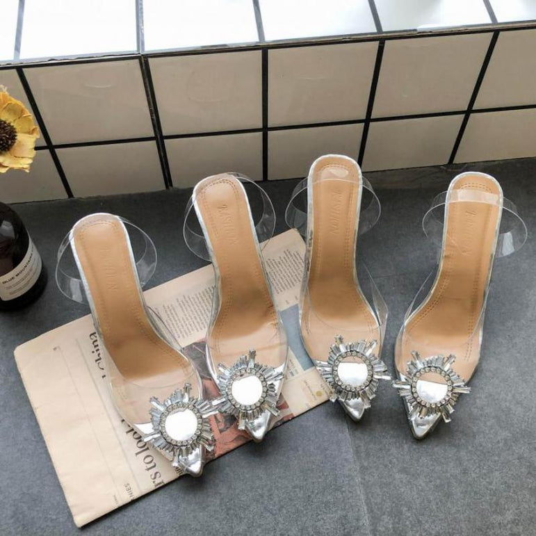 Luxury Women Pointed Toe Transparent High Heel Pumps