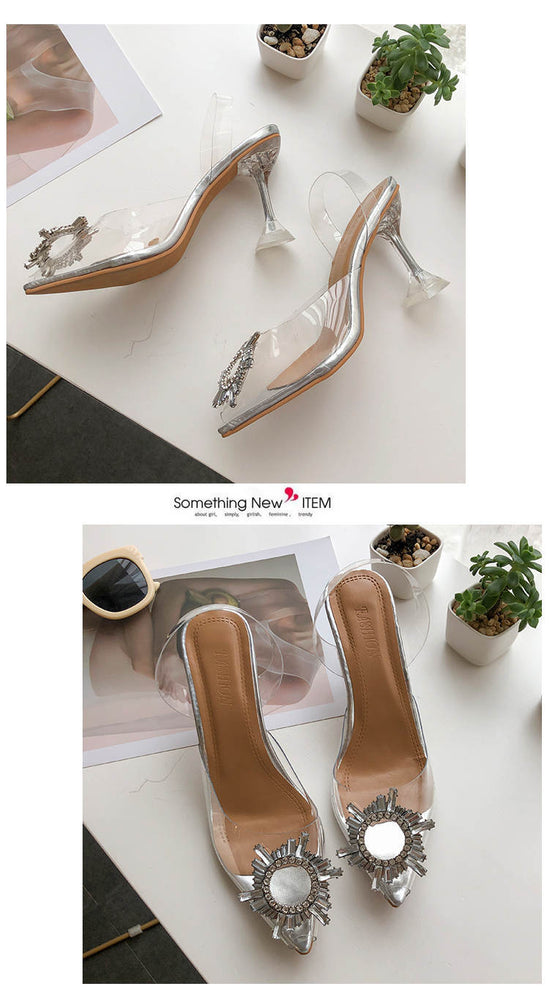 Luxury Women Pointed Toe Transparent High Heel Pumps