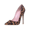 Flock Leopard Stilettos High Heels