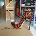 Flock Leopard Stilettos High Heels