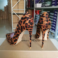 Flock Leopard Stilettos High Heels