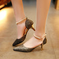 Thin Breathable Pointed toe Pearl High Heels