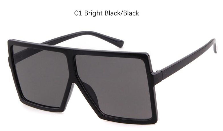 Big Square Frame Flat Oversized Sunglasses