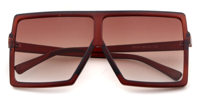 Big Square Frame Flat Oversized Sunglasses