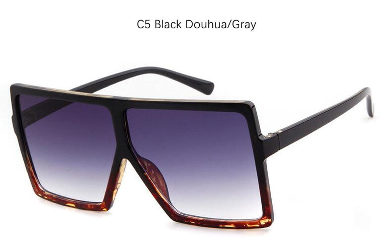 Big Square Frame Flat Oversized Sunglasses