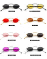 Vintage Style Slim Metal Oval Frame Sunglasses