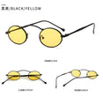 Vintage Style Slim Metal Oval Frame Sunglasses