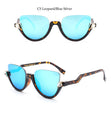 Clear Lens Vintage Half Frame Cat Eye Shades Sunglasses