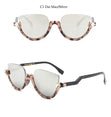 Clear Lens Vintage Half Frame Cat Eye Shades Sunglasses