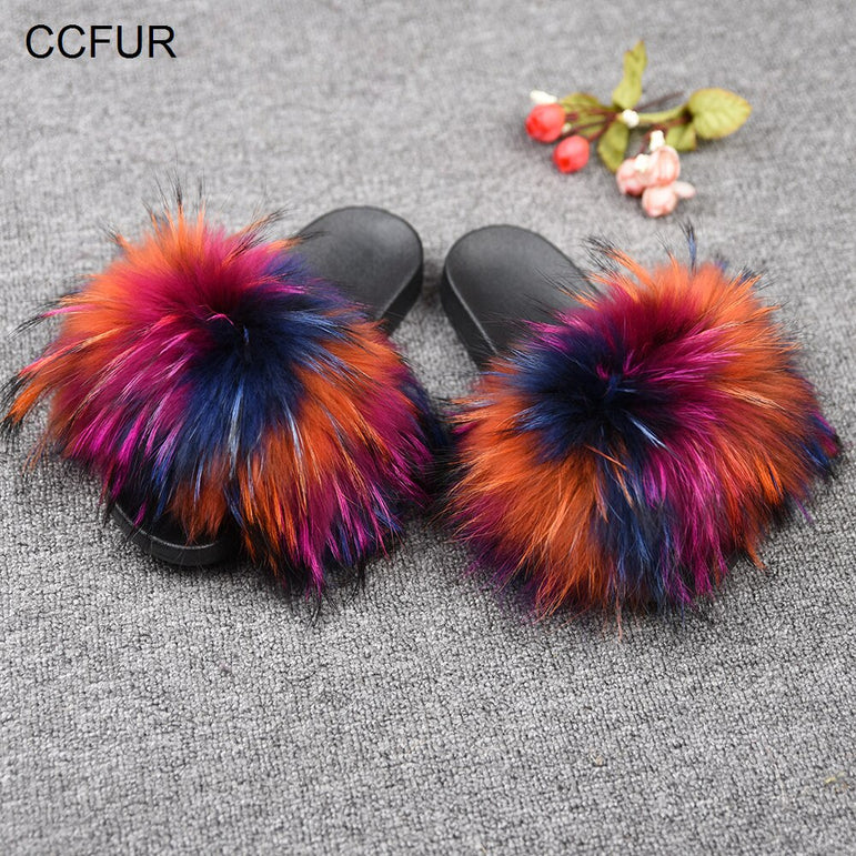 Warm Big Fluffy Fur Slipper