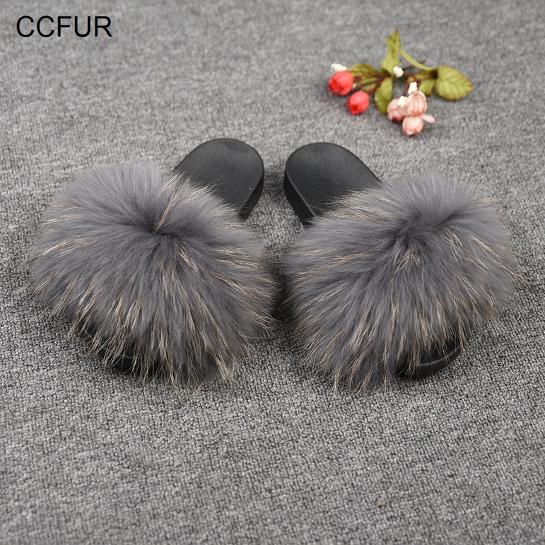 Warm Big Fluffy Fur Slipper