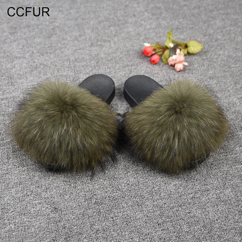 Warm Big Fluffy Fur Slipper