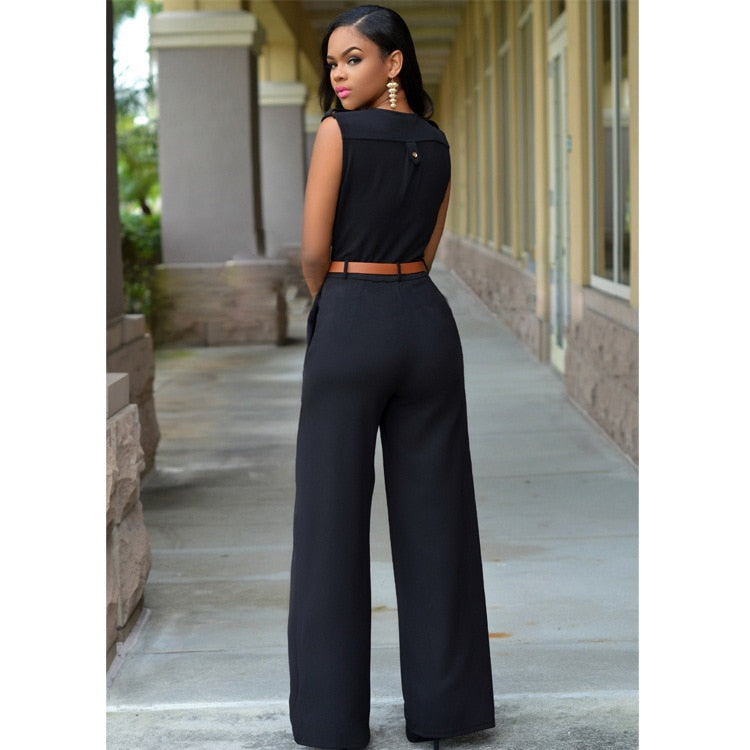 Casual Rompers High Waist  Wide leg pants jumpsuit