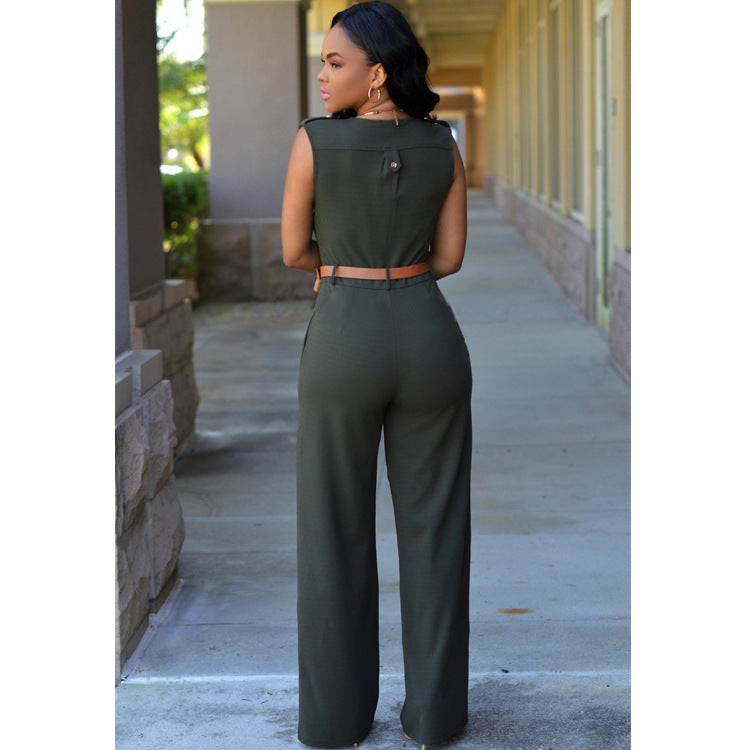 Casual Rompers High Waist  Wide leg pants jumpsuit