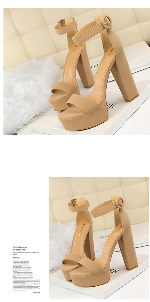 Sexy Block Buckle Women Pumps High Heels