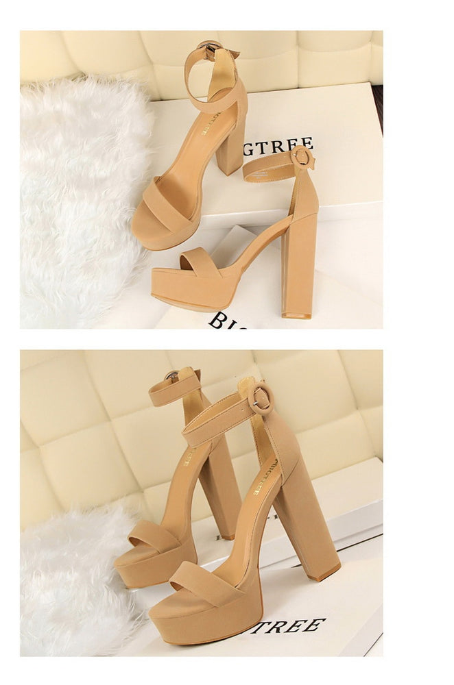 Sexy Block Buckle Women Pumps High Heels