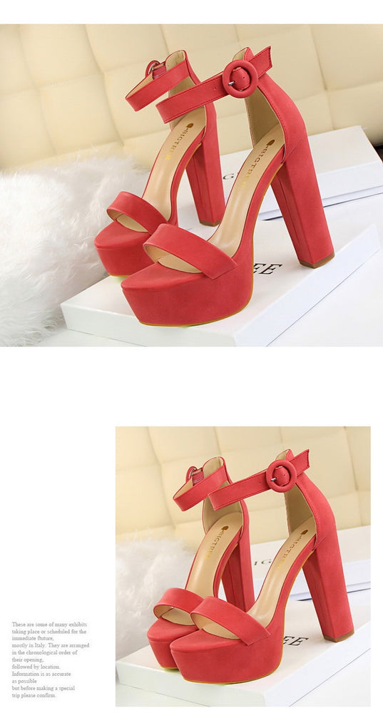 Sexy Block Buckle Women Pumps High Heels