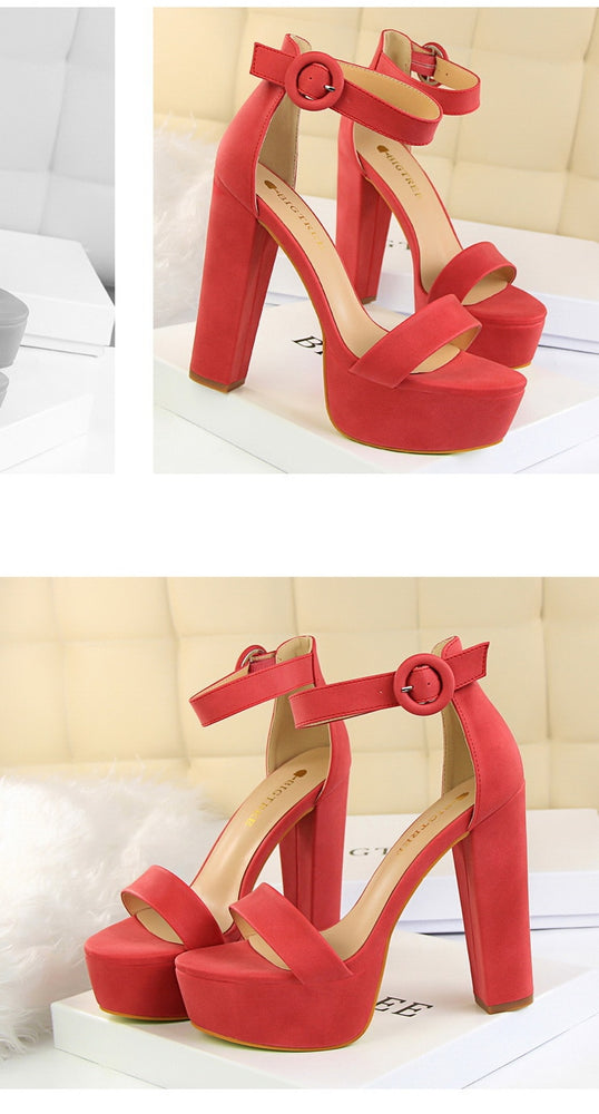 Sexy Block Buckle Women Pumps High Heels