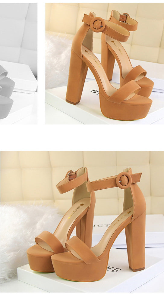 Sexy Block Buckle Women Pumps High Heels