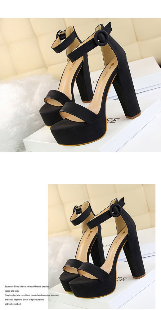 Sexy Block Buckle Women Pumps High Heels