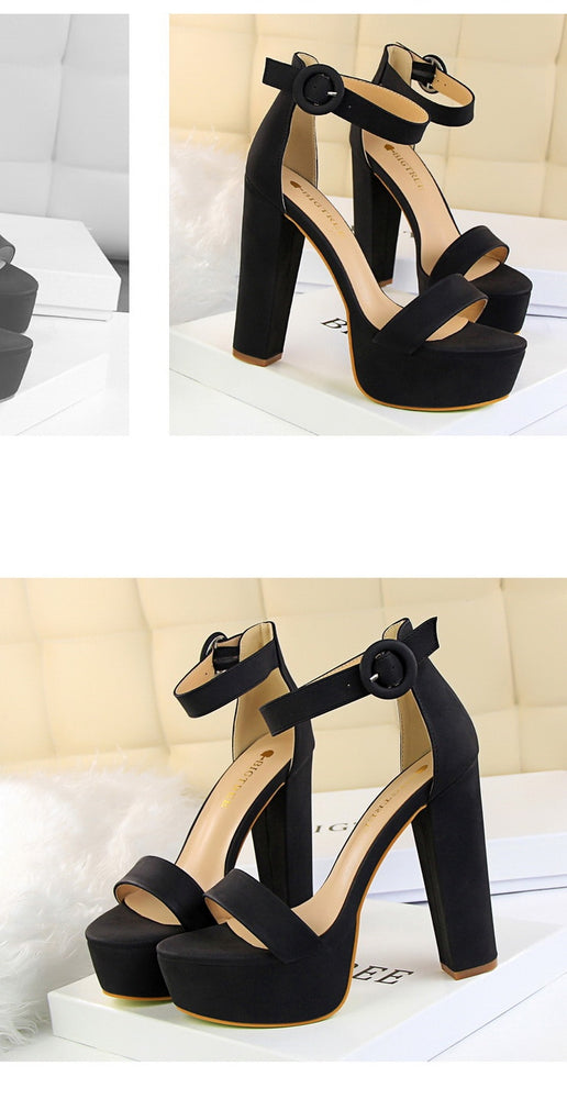 Sexy Block Buckle Women Pumps High Heels