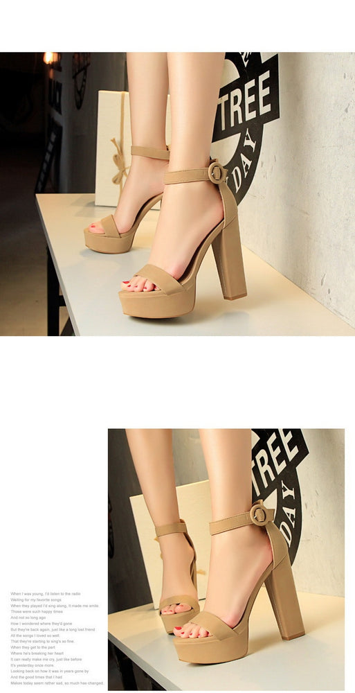 Sexy Block Buckle Women Pumps High Heels