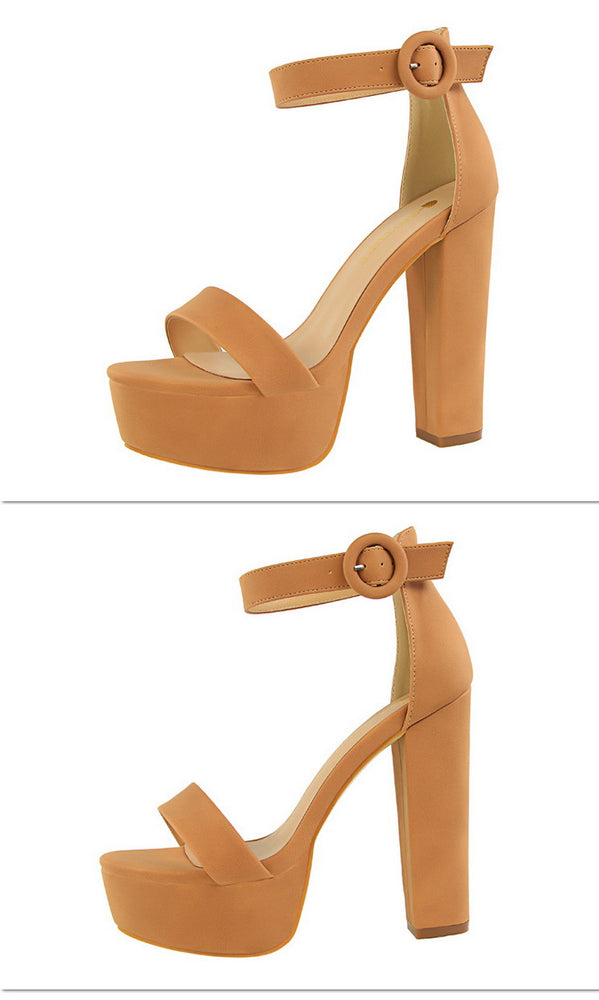 Sexy Block Buckle Women Pumps High Heels