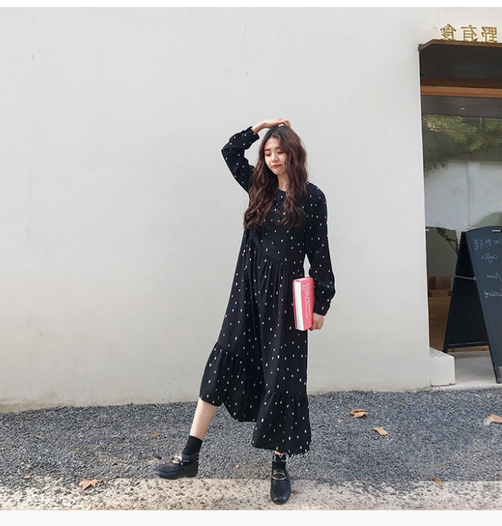 Loose Long Sleeve European Style Women Dress