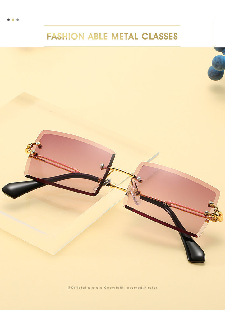 Luxury Rimless Square Polarized Sunglasses