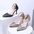 Elegant Glitter Shinning Ankle Strap Wedding pumps