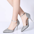 Elegant Glitter Shinning Ankle Strap Wedding pumps