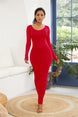 Long Sleeve Women High Stretchy Bodycon Dress