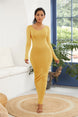 Long Sleeve Women High Stretchy Bodycon Dress