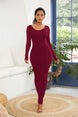 Long Sleeve Women High Stretchy Bodycon Dress