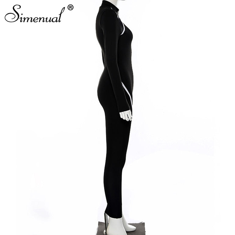 Casual Long Sleeve Sporty Rompers Womens Jumpsuit