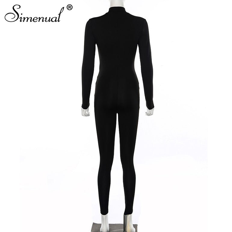 Casual Long Sleeve Sporty Rompers Womens Jumpsuit