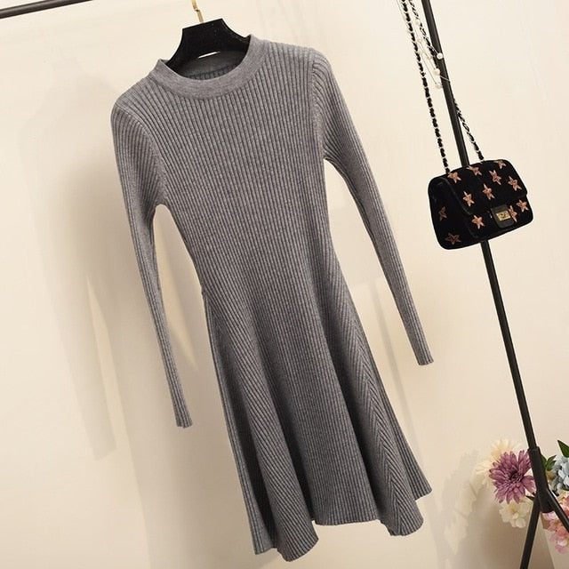 Casual Long Sleeve Sweater Dress