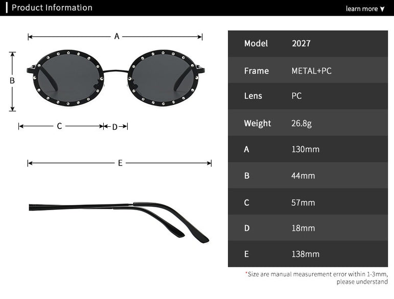 Diamond Round Vintage Crystal Over Sunglasses