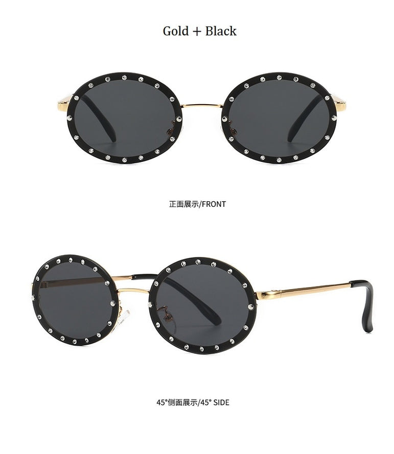 Diamond Round Vintage Crystal Over Sunglasses