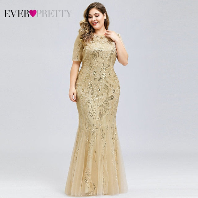 Elegant Evening Lace Appliques Mermaid Gowns Dress