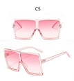 Big Square Frame Flat Oversized Sunglasses