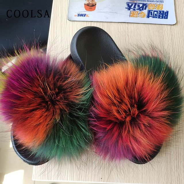 Flip Flop Indoor Fur Warm Slippers