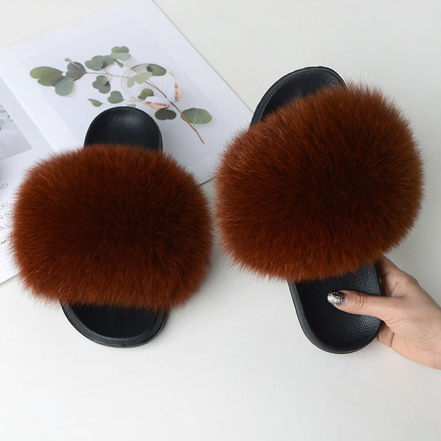 Flip Flop Indoor Fur Warm Slippers