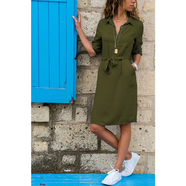 Casual Collar Party Shirt Dress