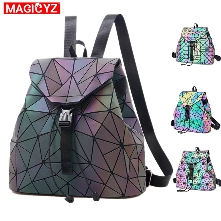 Geometric Shoulder Women Laser Luminous Backpack