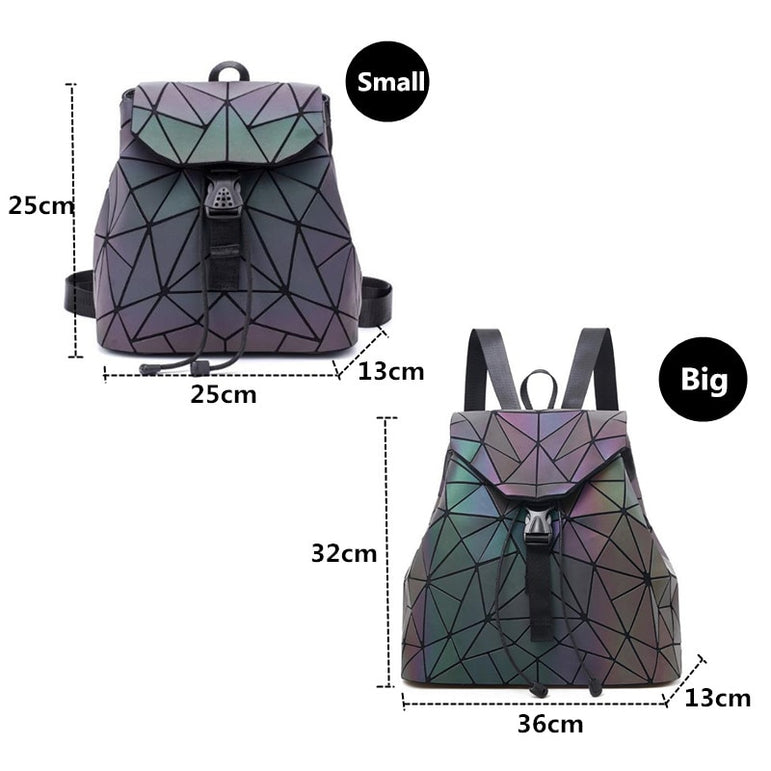 Geometric Shoulder Women Laser Luminous Backpack